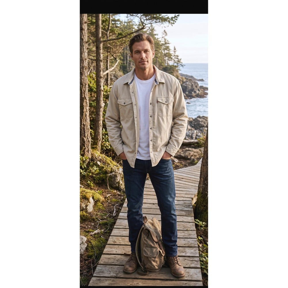 Levi's Mens Shacket Size 3XL Trucker Lumberjack Sherpa Lined Heavy Duty Western